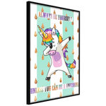 Paris Prix Affiche Murale Encadrée  Dabbing Unicorn. Coloris disponibles : Noir, Jaune