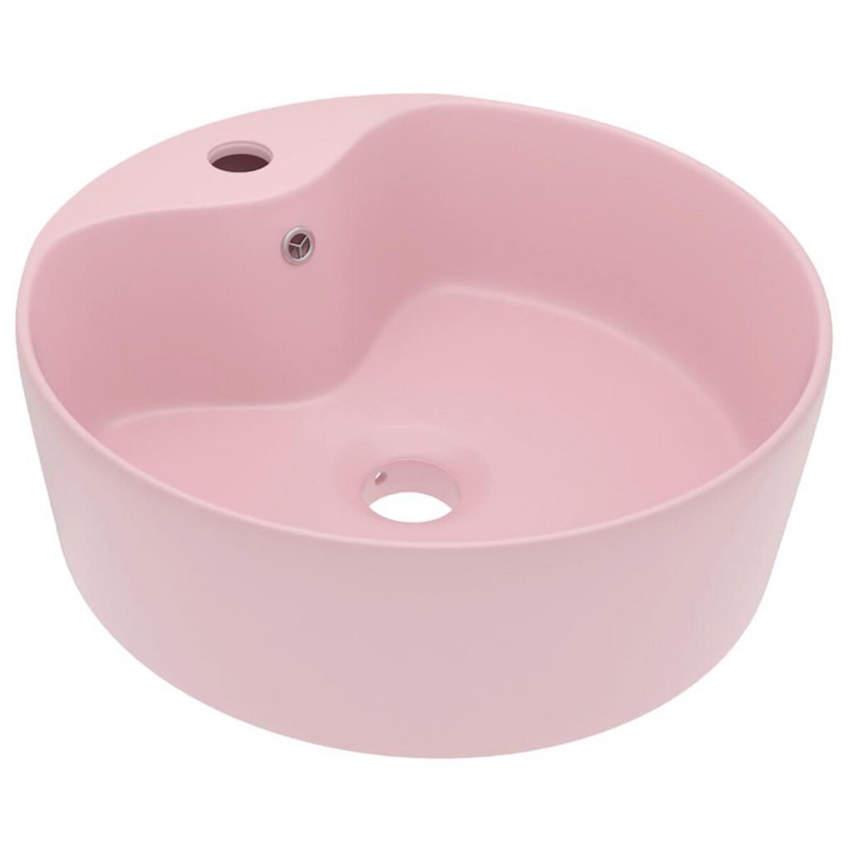 VIDAXL Lavabo de luxe avec trop-plein Rose mat 36x13 cm Ceramique