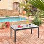 Voir la diapositive 2 : SWEEEK Table de jardin SEATTLE extensible aluminium, 8 places, 173 / 236,5 x 100 x 75 cm
