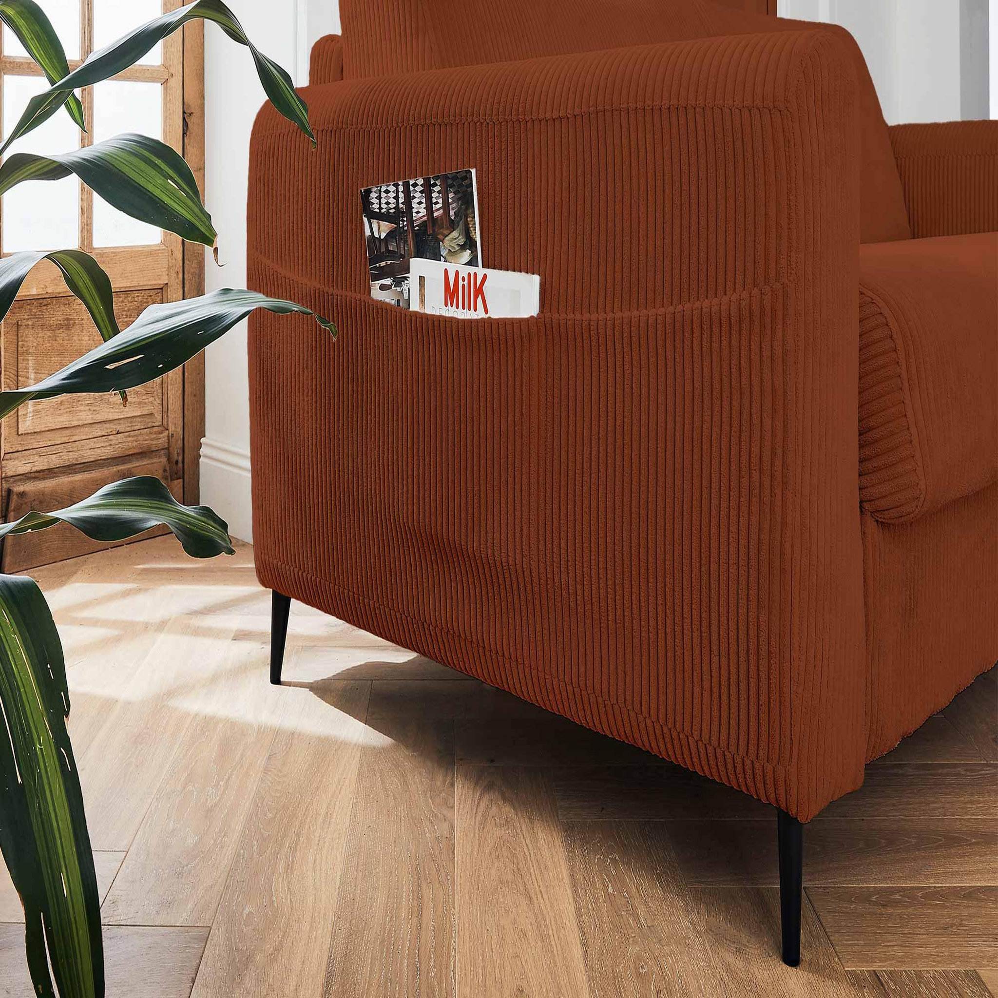 Voir la diapositive 6 : LISA DESIGN Owen - canapé 3 places convertible express couchage quotidien 140 cm matelas 12 cm en velours côtelé