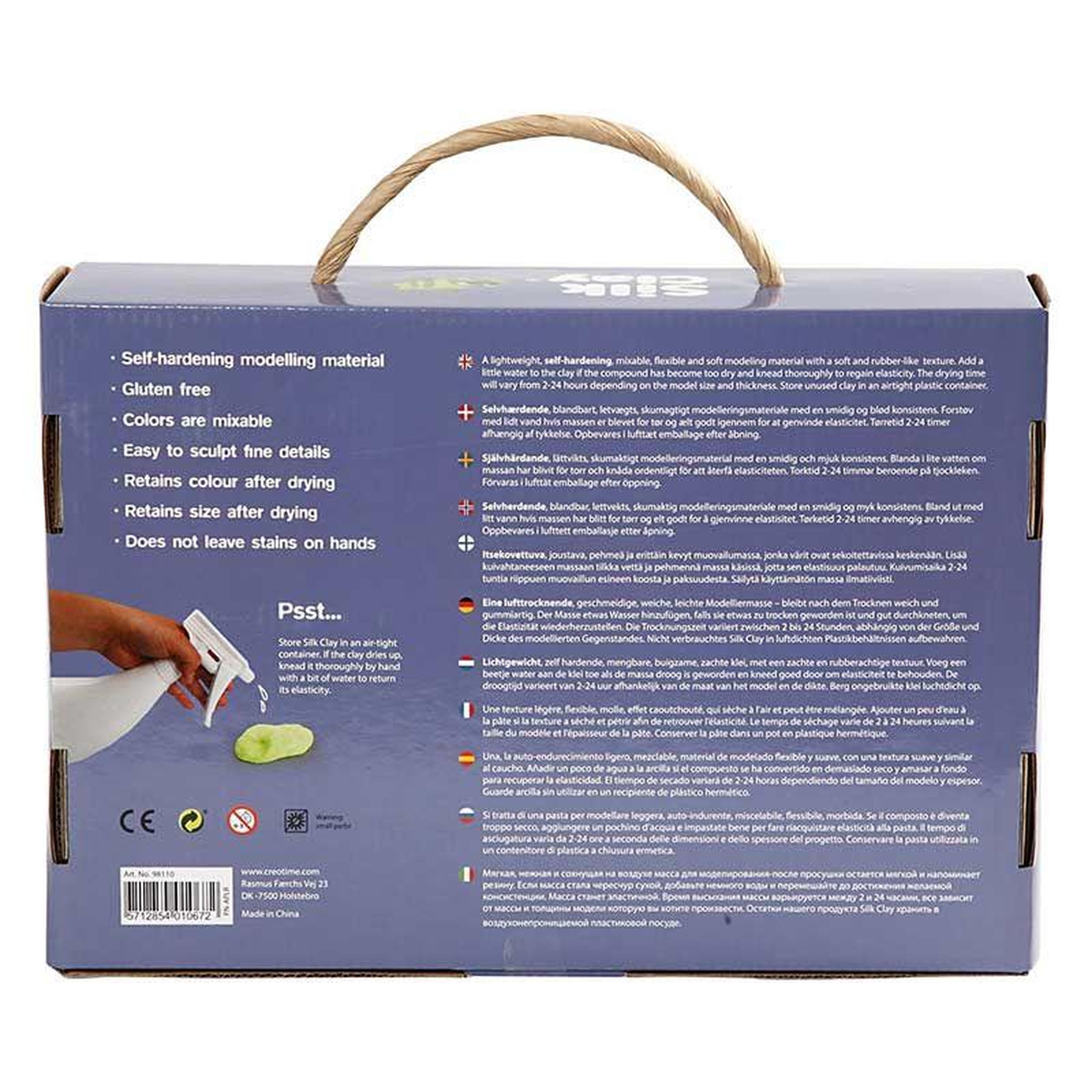 Voir la diapositive 3 : CREATIV COMPANY Coffret de modelage silk clay - couleurs assorties - 31 pcs