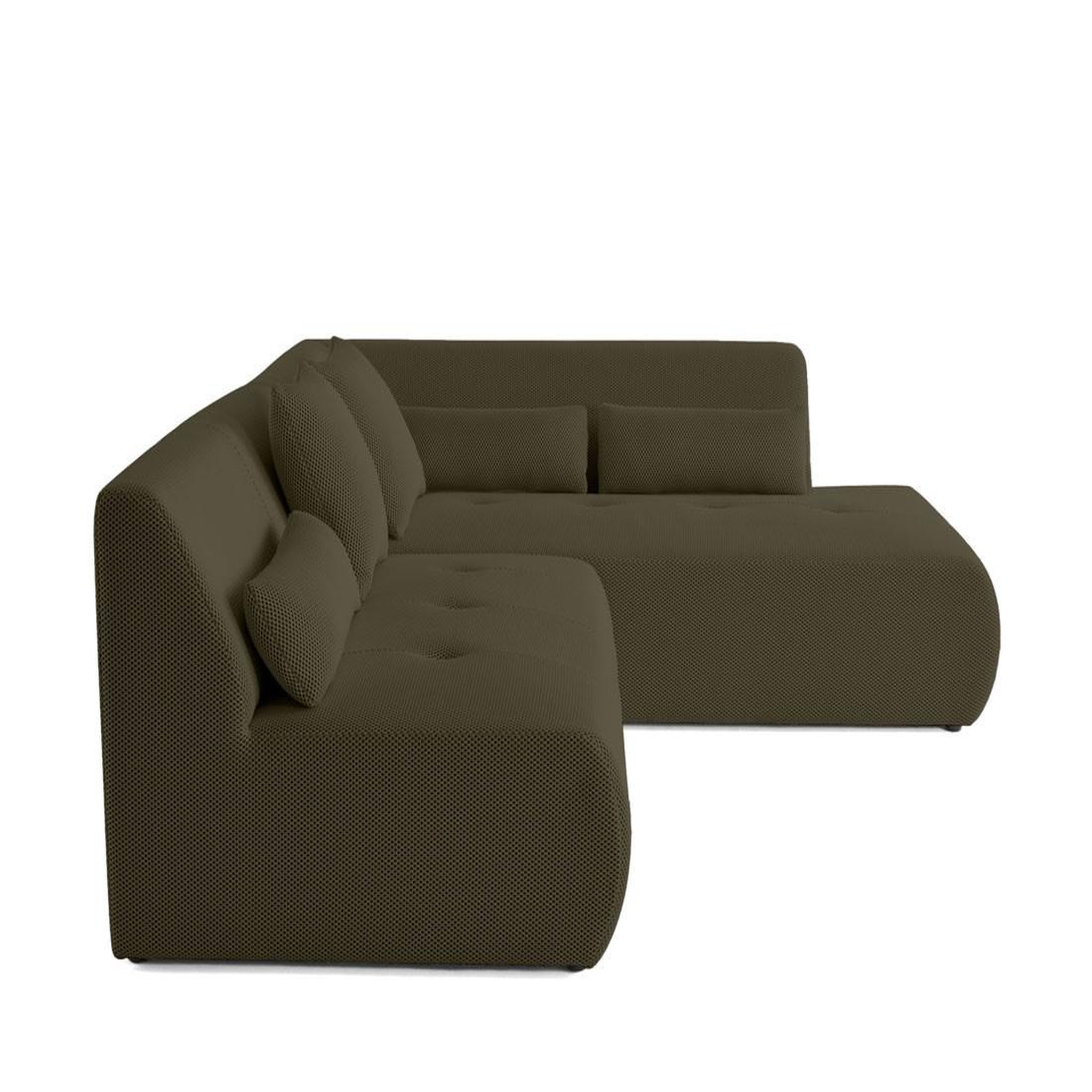 Voir la diapositive 3 : LISA DESIGN Onyx - canapé modulable d'angle droit 5 places - en tissu mailles 3d