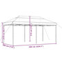 Voir la diapositive 6 : VIDAXL Tente de reception pliable escamotable bordeaux 580x292x315 cm