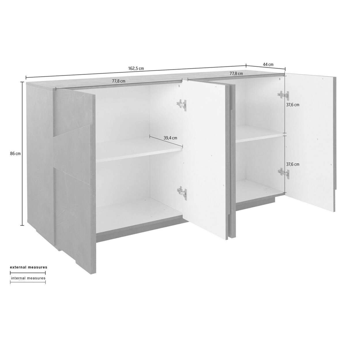 Buffet 4 portes L160cm PESCARA