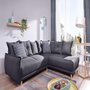 Voir la diapositive 4 : BEST MOBILIER Lena - canapé d'angle droit convertible - 5 places - gris foncé - style scandinave - gris foncé