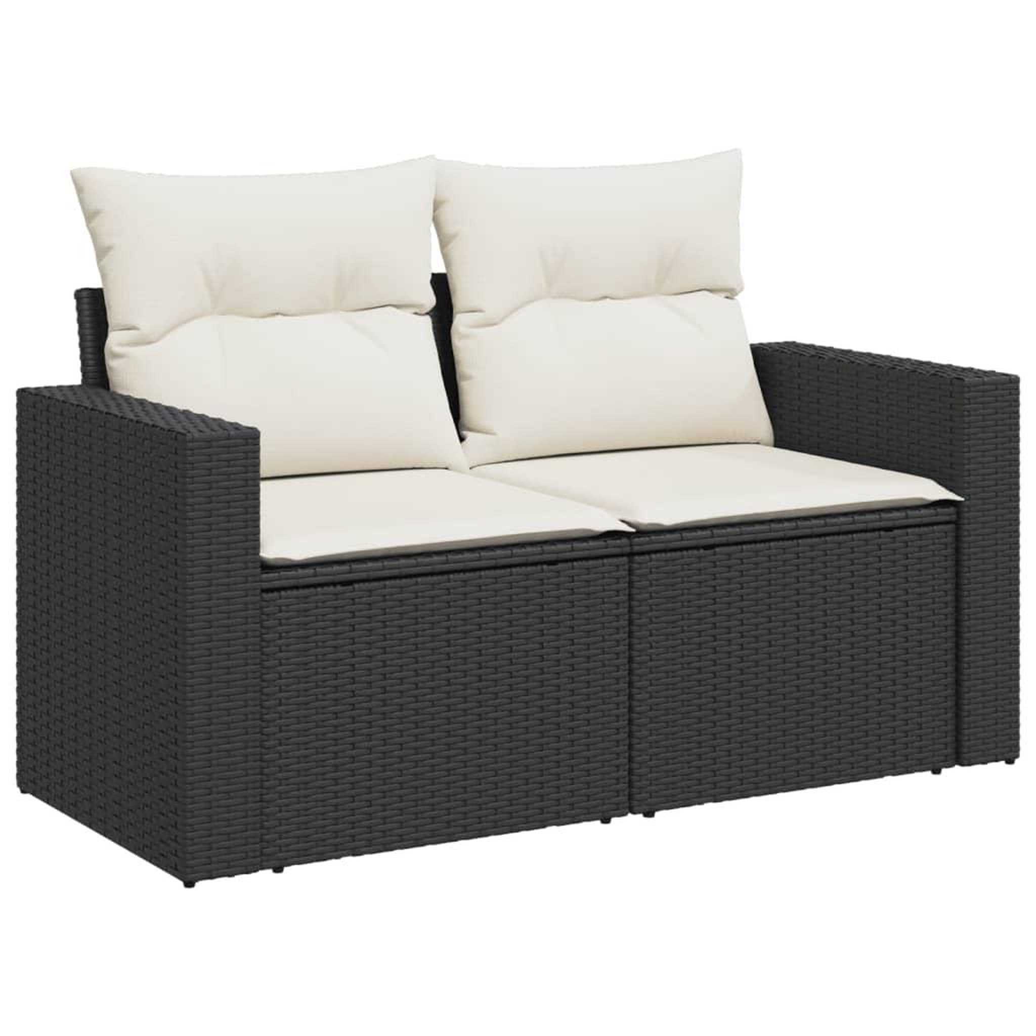 Voir la diapositive 4 : VIDAXL Salon de jardin 6 pcs avec coussins noir resine tressee