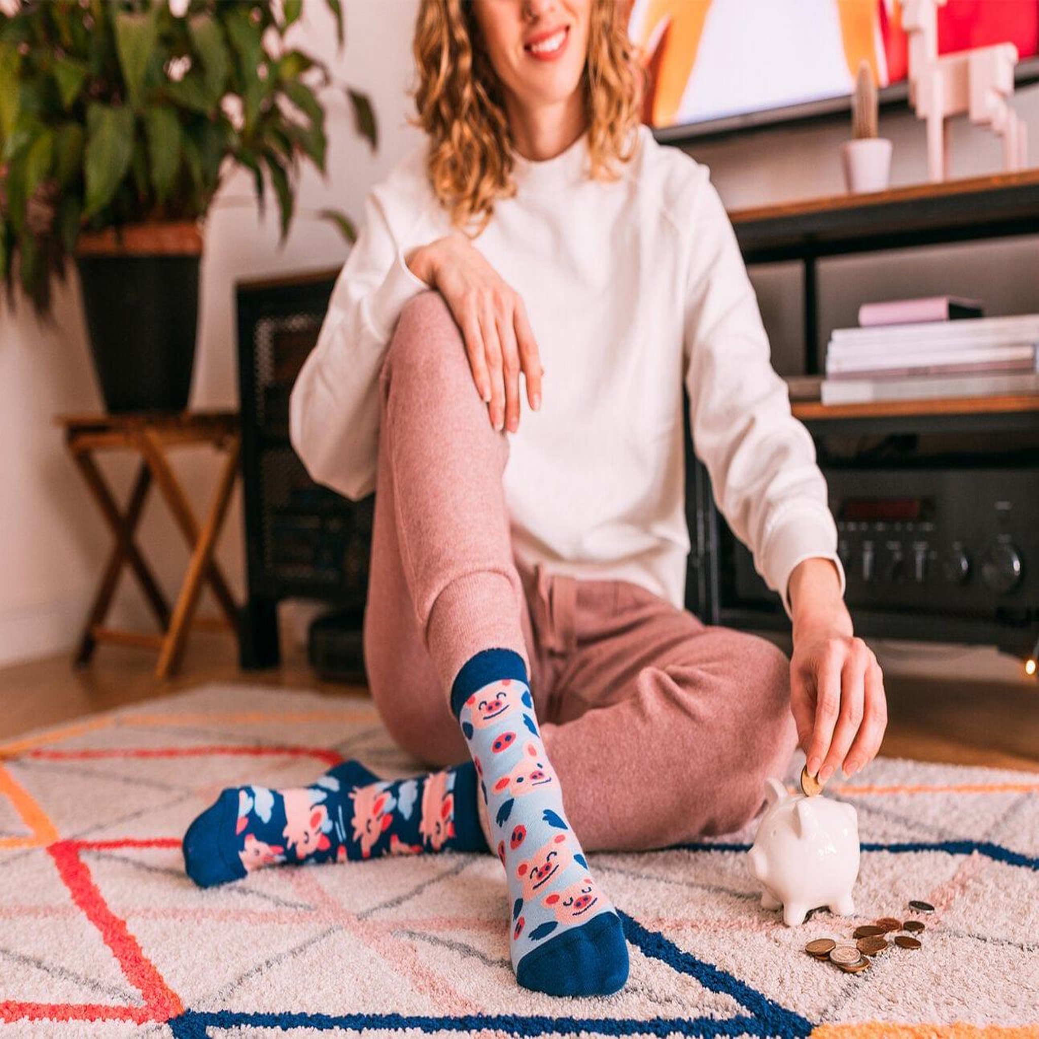 Voir la diapositive 6 : DEDOLES Chaussettes cochons ailés