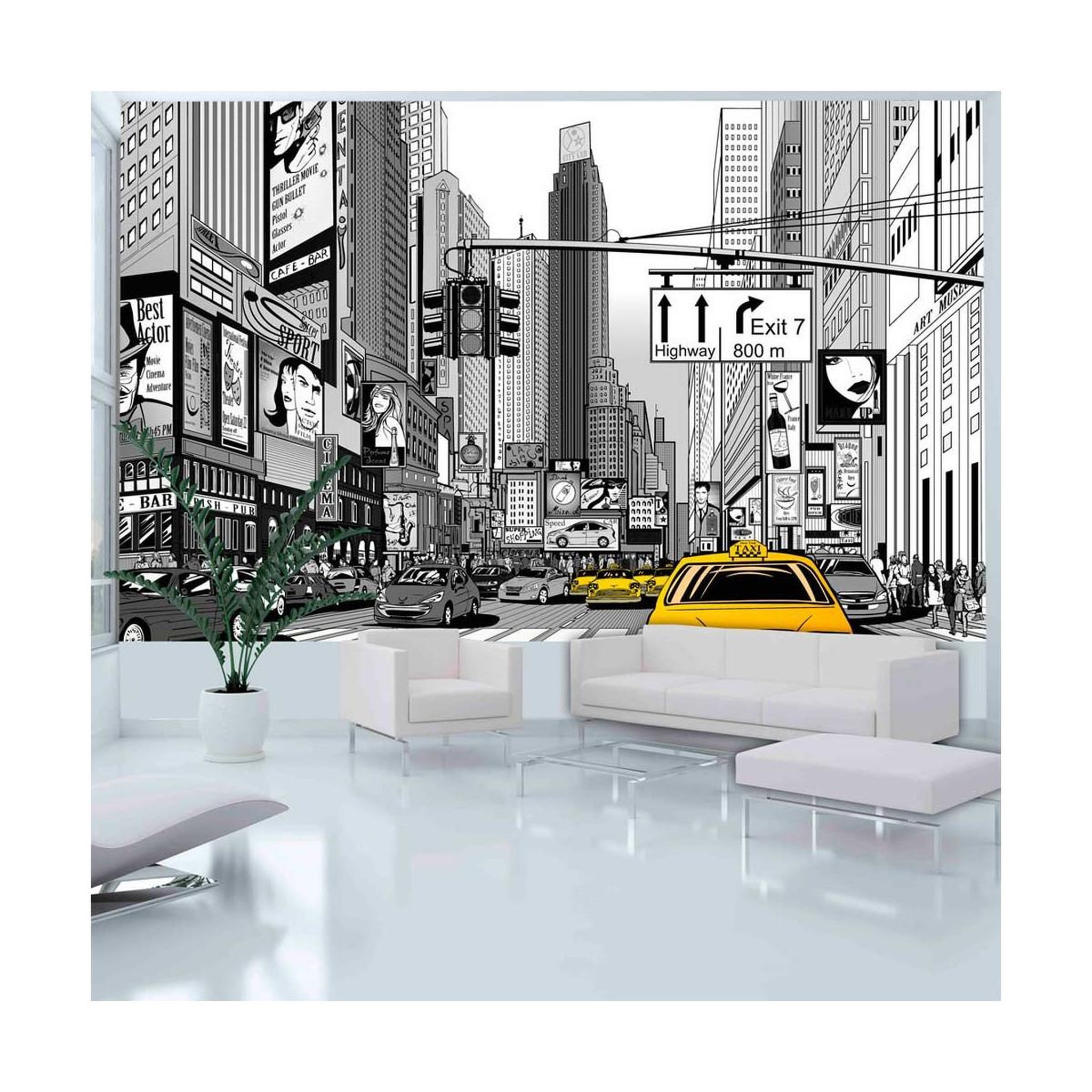 Paris Prix Papier peint  bd taxis jaunes à new york  270x450cm