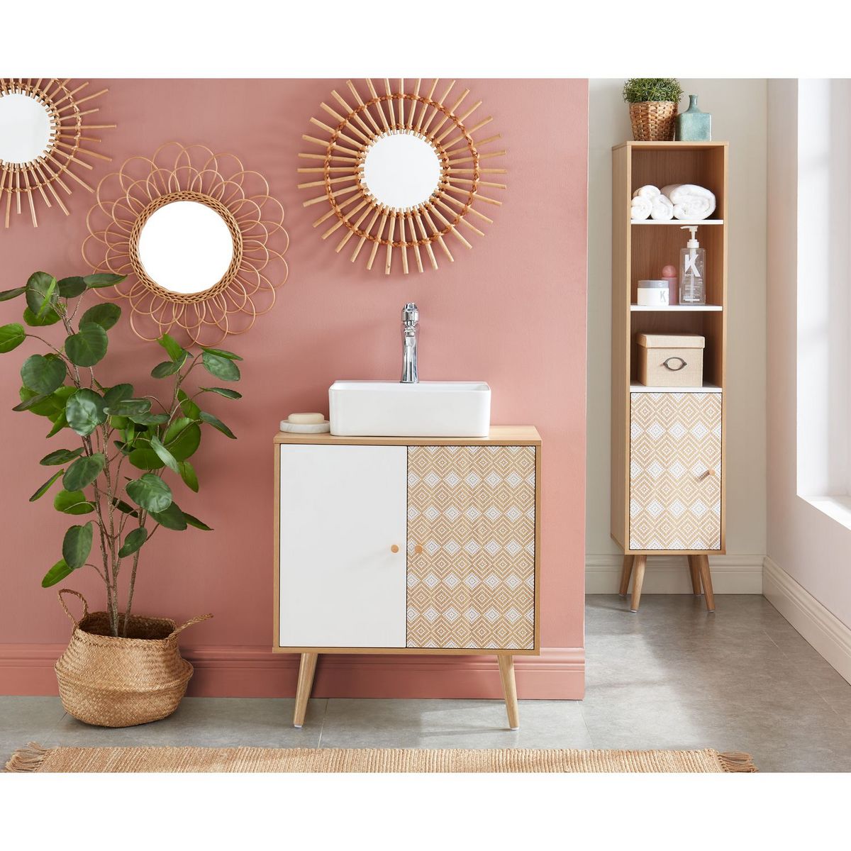 Meuble de salle de bain sous vasque L60cm LUCAS