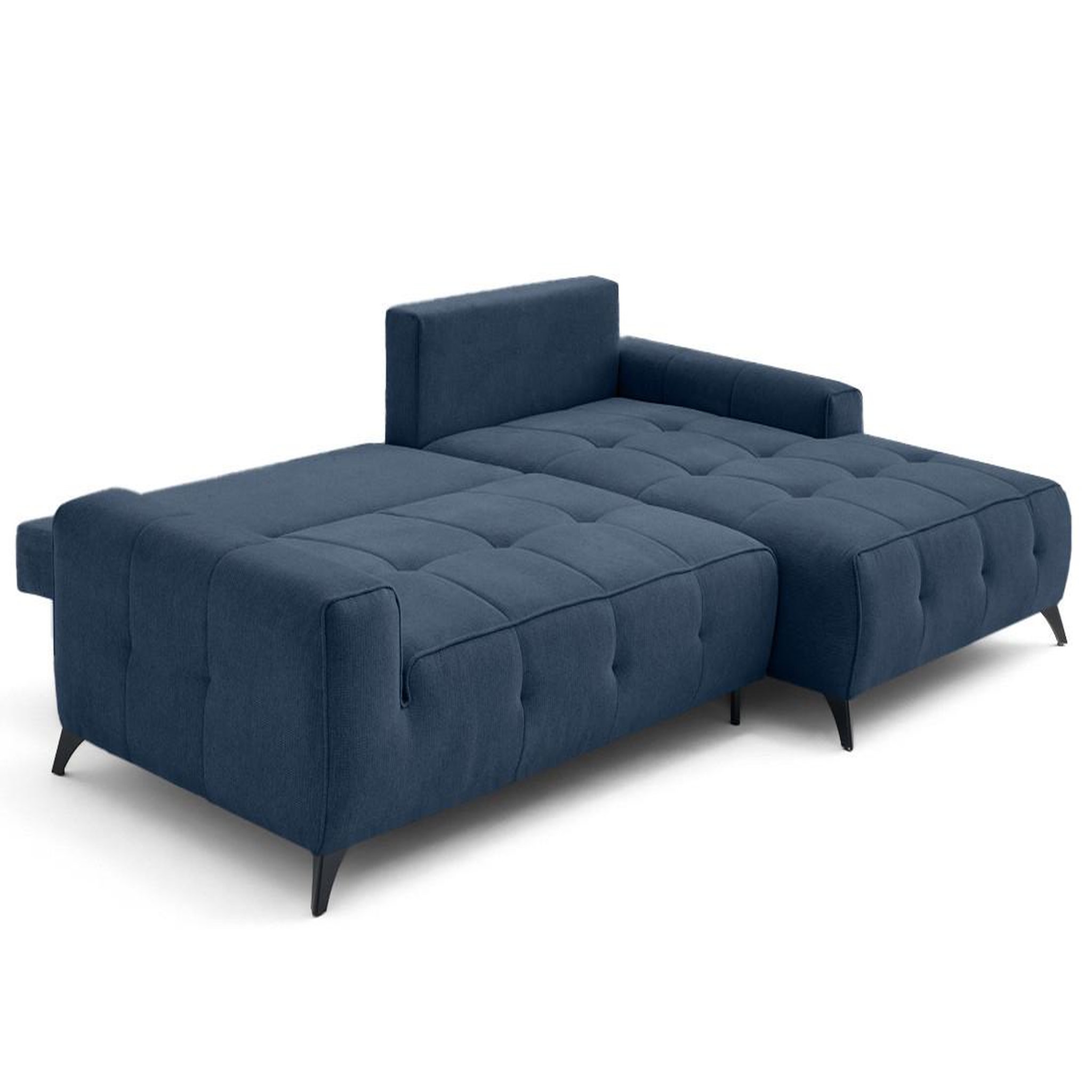 Voir la diapositive 2 : LISA DESIGN Rimini - canapé d'angle droit 4 places convertible avec coffre en tissu texturé
