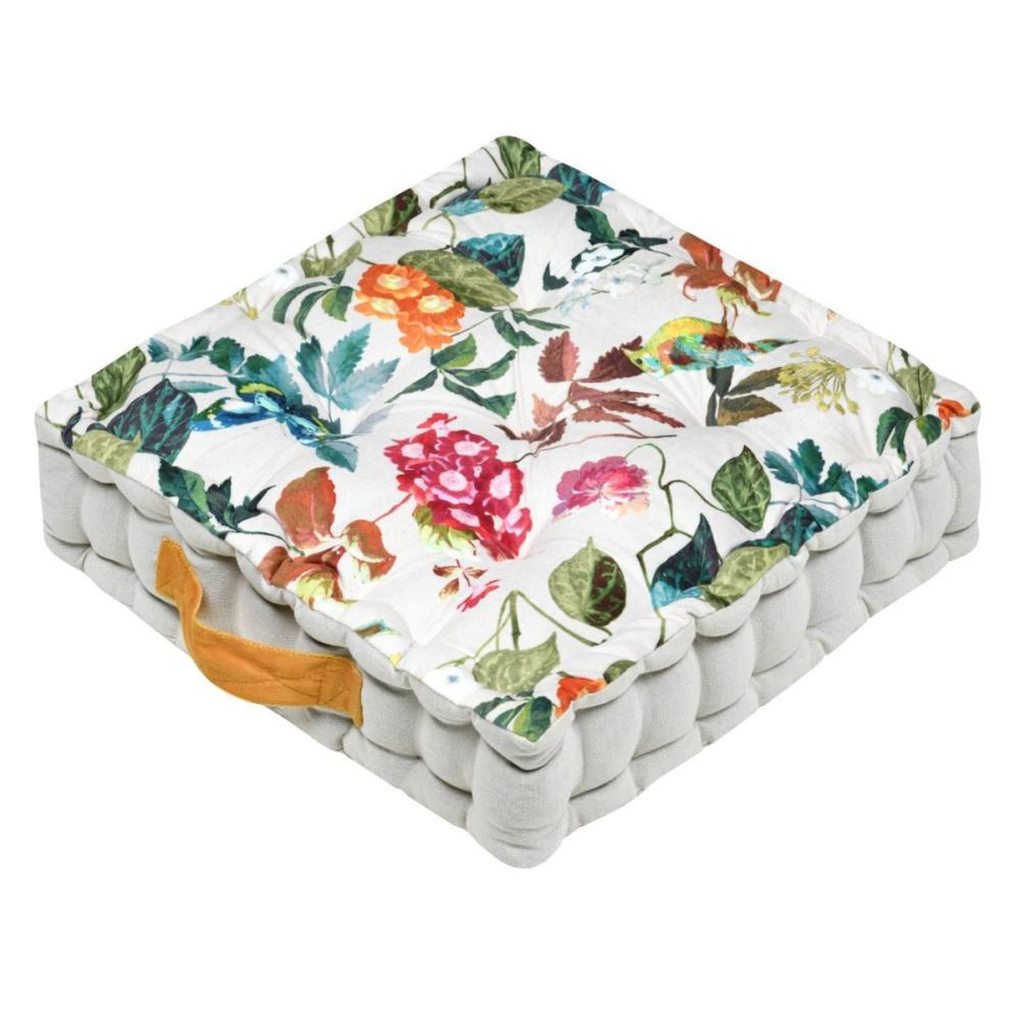 STOF Coussin de sol imprimé à fleurs 45x45x10cm