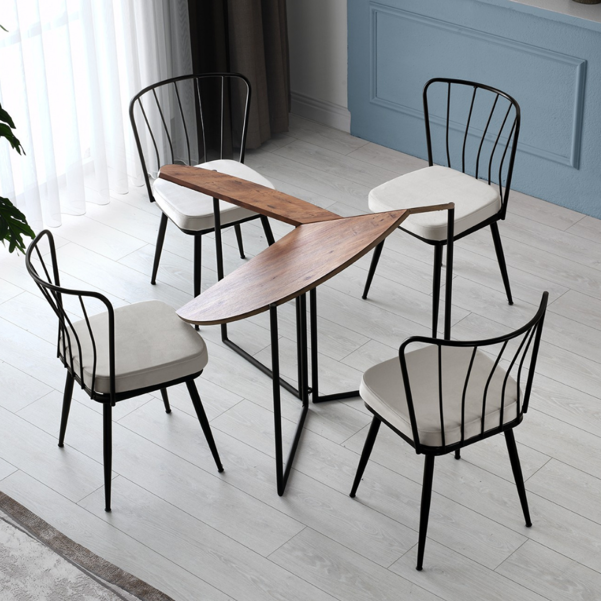 Voir la diapositive 5 : CONCEPT USINE Table de salle à manger pliable couleur bois BRONIE