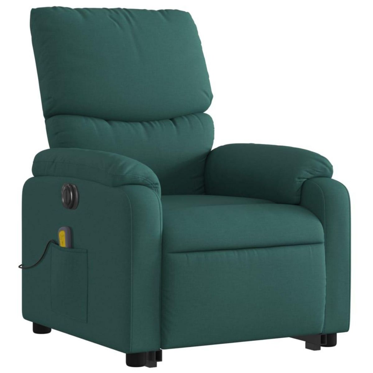 VIDAXL Fauteuil inclinable de massage electrique Vert fonce Tissu