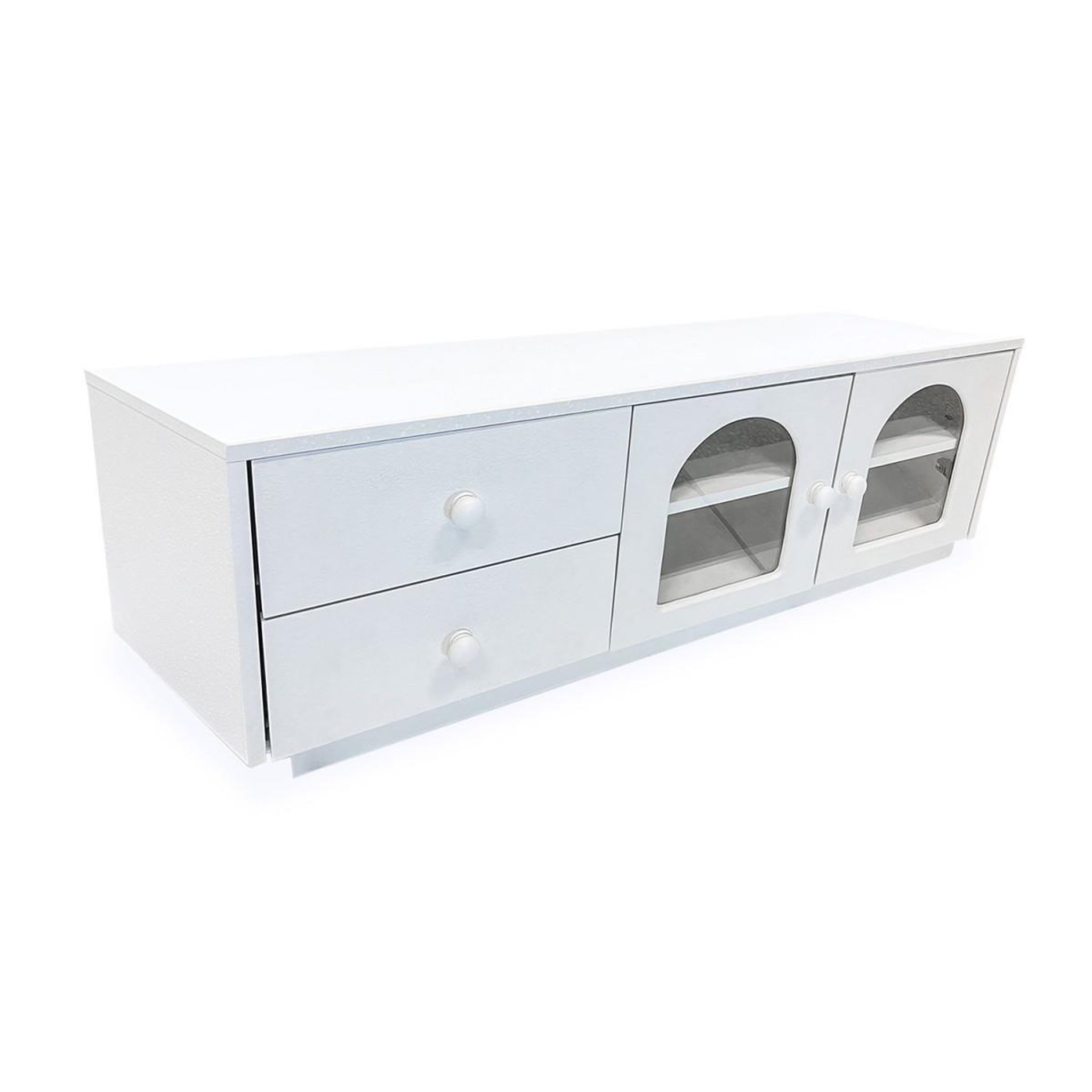 Voir la diapositive 4 : Paris Prix Table basse 2 tiroirs & 2 portes  duane  100cm blanc
