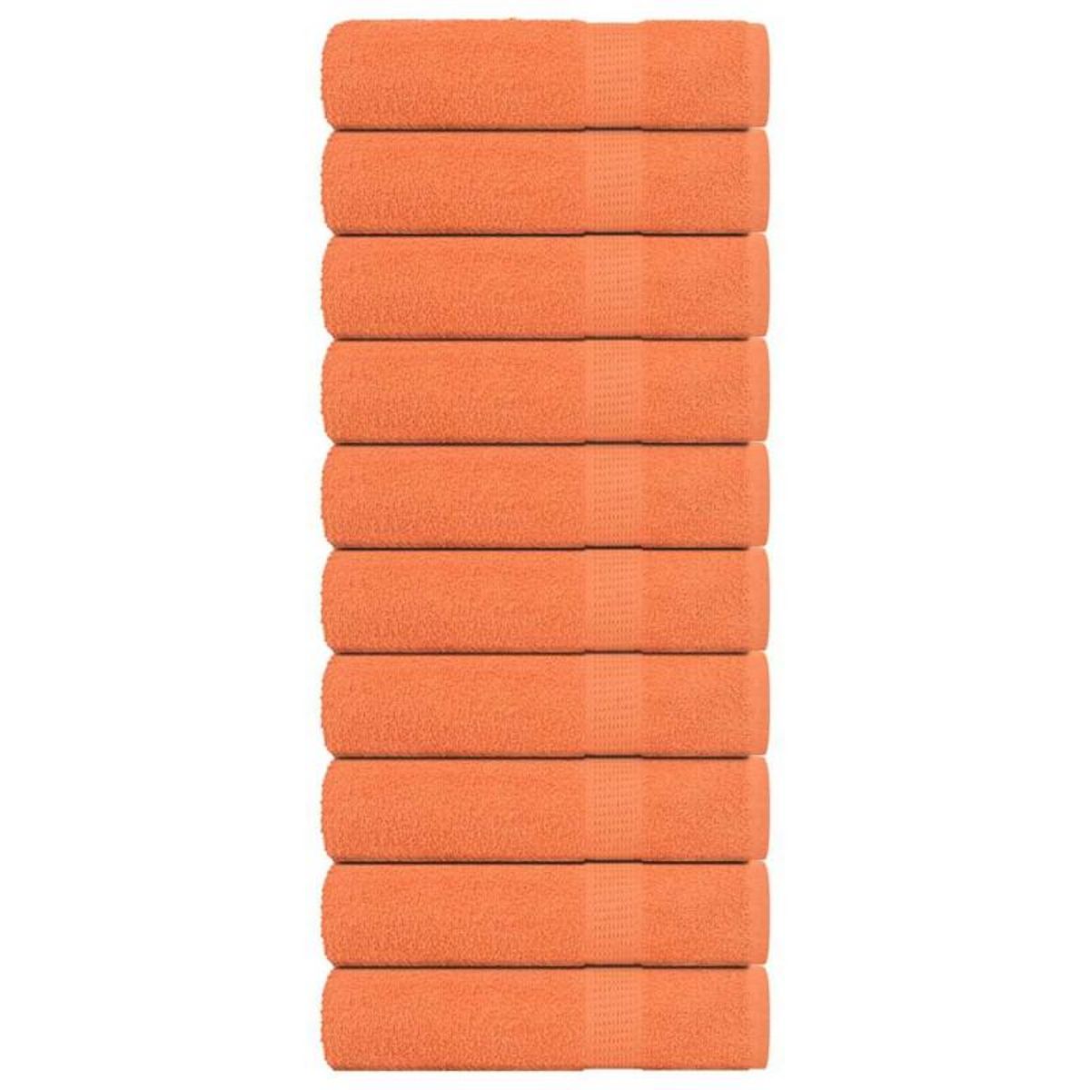 VIDAXL Serviettes de douche 10pcs orange 70x140 cm 360 g m² 100% coton