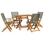 Voir la diapositive 2 : VIDAXL Ensemble a manger de jardin 5 pcs resine tressee et bois massif