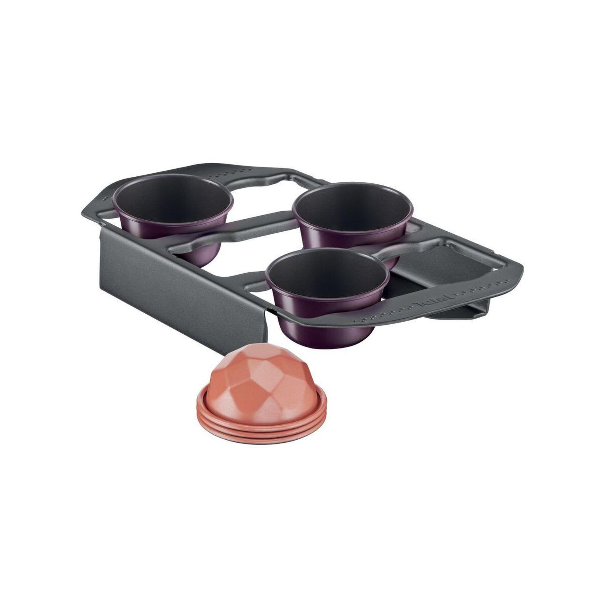 Voir la diapositive 2 : TEFAL Moule à gâteau Creabake support 6 empreintes