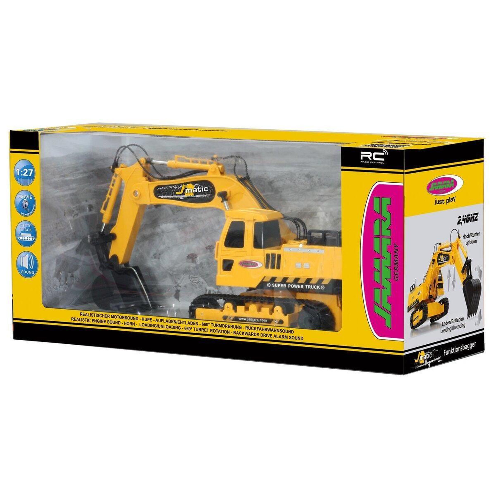 Voir la diapositive 2 : Jamara Excavatrice j-matic 1:27 2,4ghz 4+2 canal