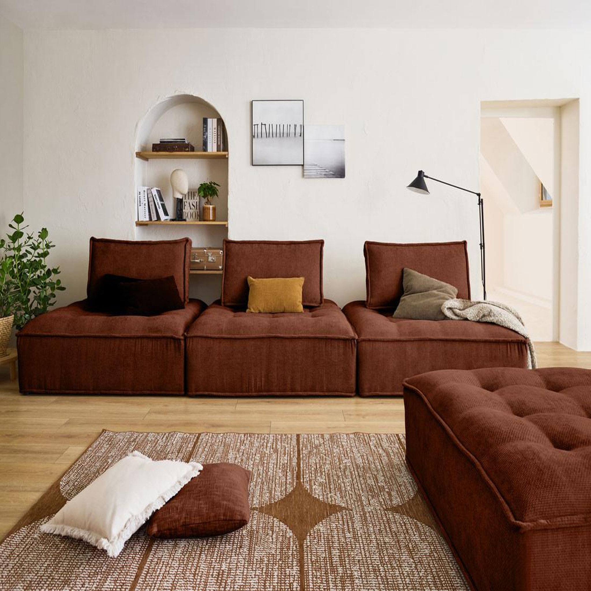 Voir la diapositive 5 : LISA DESIGN Marisol - pouf modulable - velours texturé