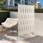 Voir la diapositive 2 : ID MARKET Paravent extérieur claustra décoratif 80 x 150 cm sangles beige et métal blanc