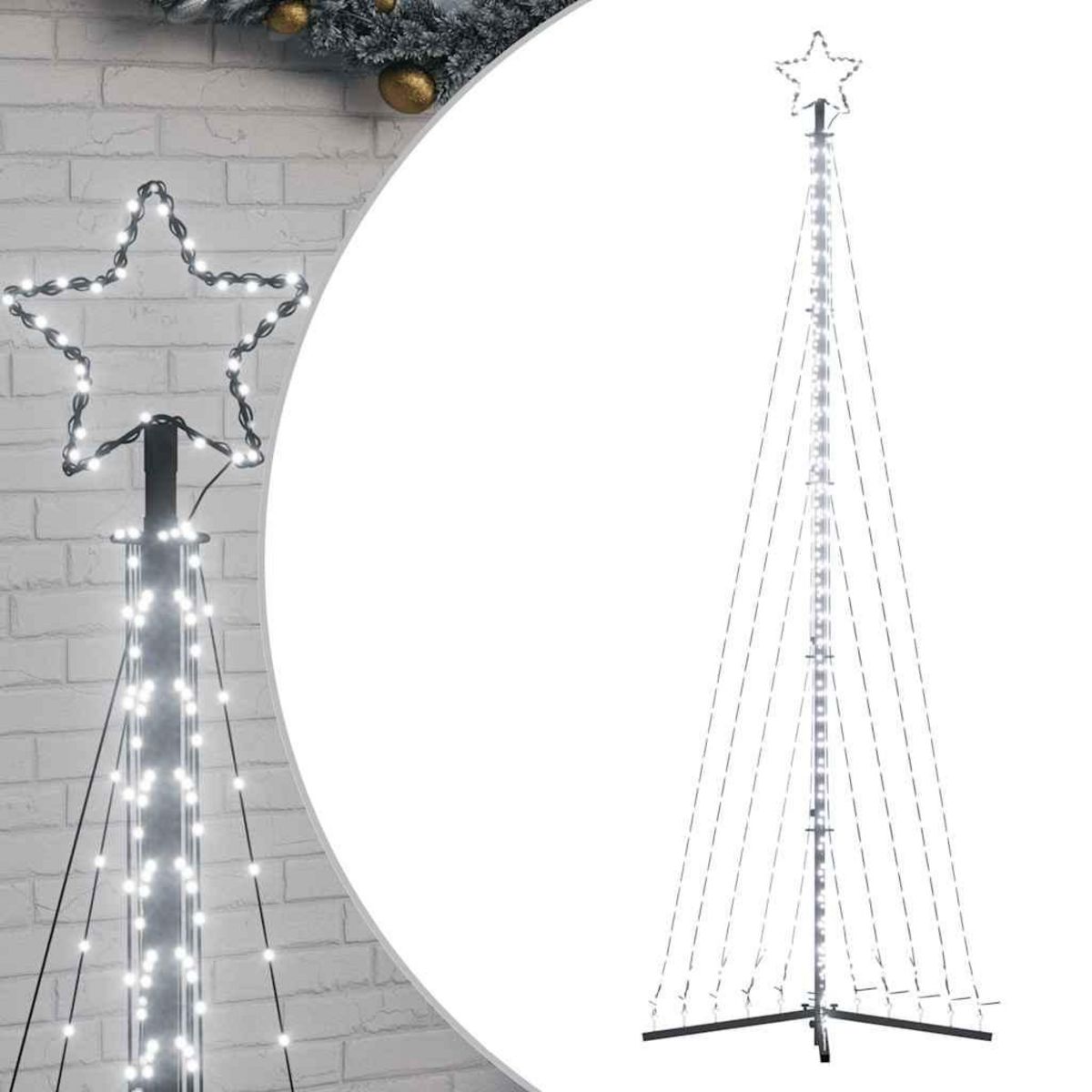 VIDAXL Sapin de Noël a LED 495 LED blanc froid 300,5 cm