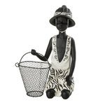 Paris Prix Statuette Déco  Garçon Panier  28cm Noir