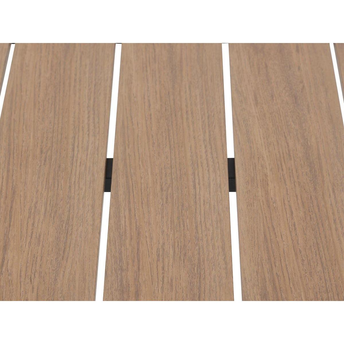 HESPERIDE Table de jardin carrée alu Evasion 2 places effet bois - Hespéride