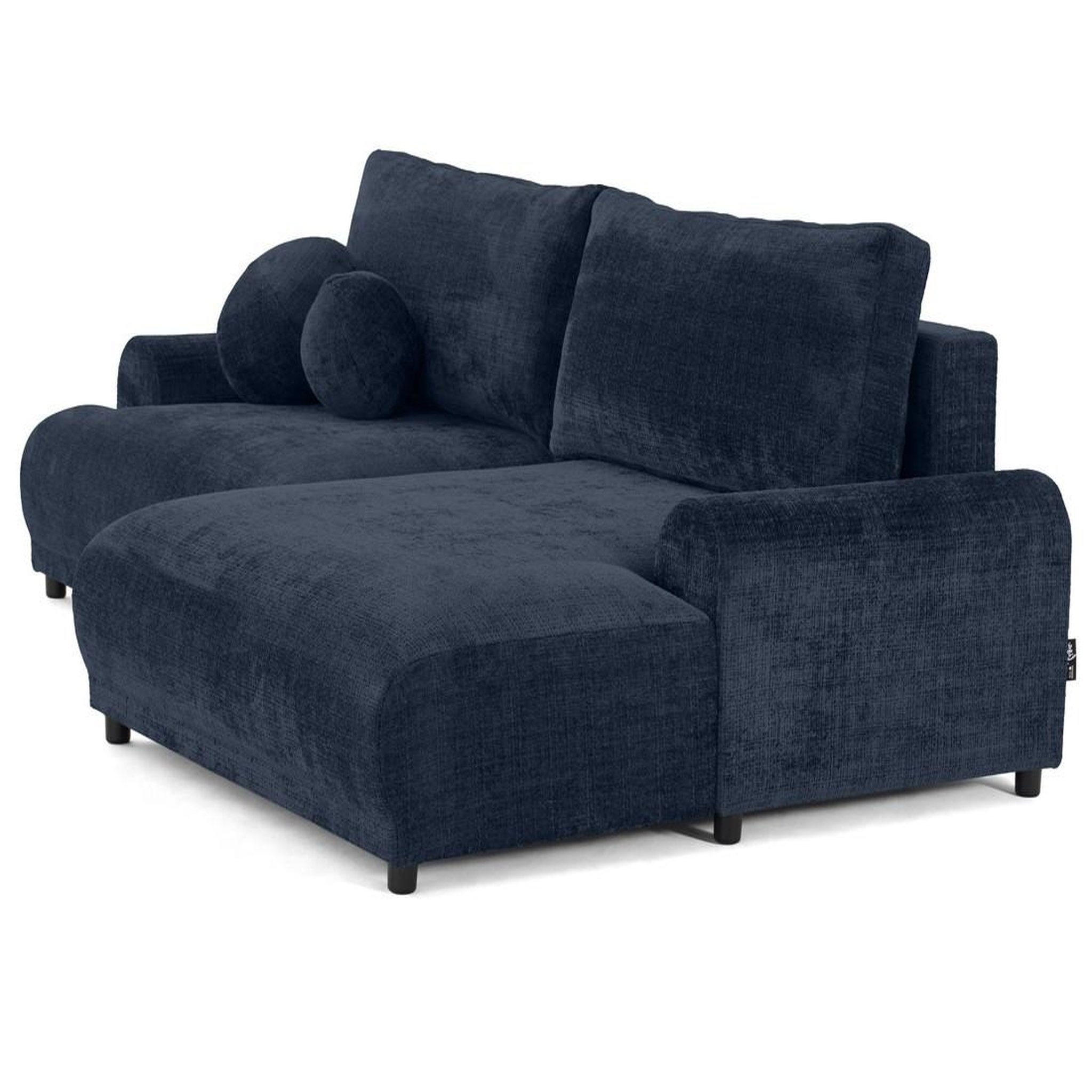 Voir la diapositive 5 : BEST MOBILIER Nelly - canapé d'angle droit 4 places convertible avec coffre en velours texturé