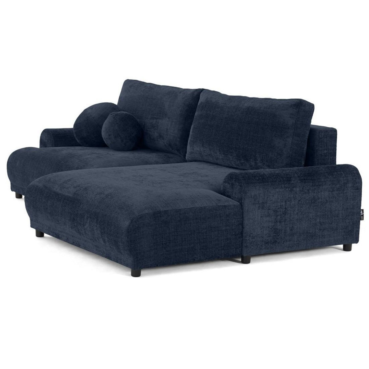 LISA DESIGN Nelly - canapé d'angle droit 4 places convertible avec coffre en velours texturé