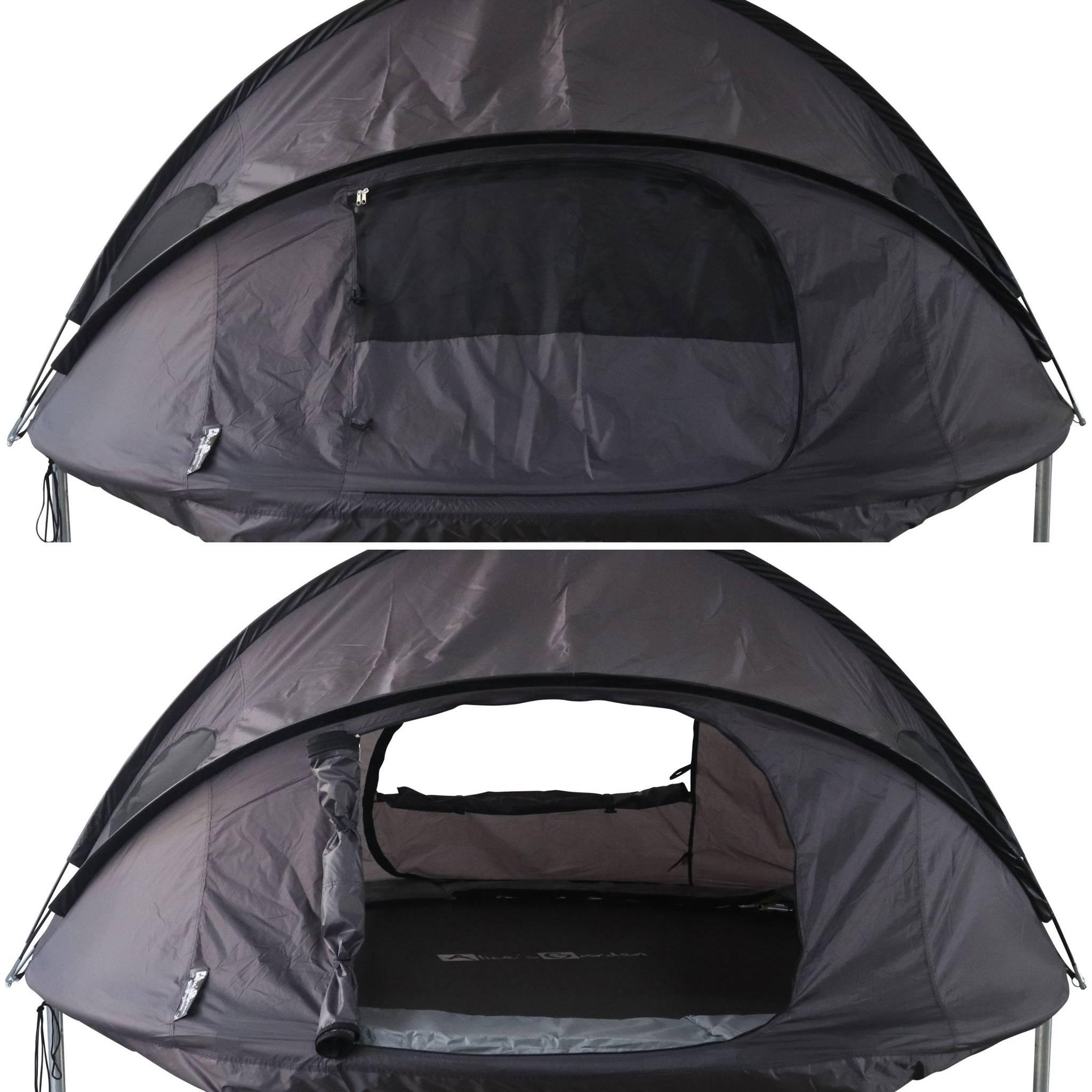 Voir la diapositive 5 : SWEEEK Trampoline 250cm filet intérieur avec pack d'accessoires + Tente de camping et sac de transport