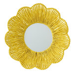 Paris Prix Miroir Mural en Raphia  Fleur  50cm Jaune
