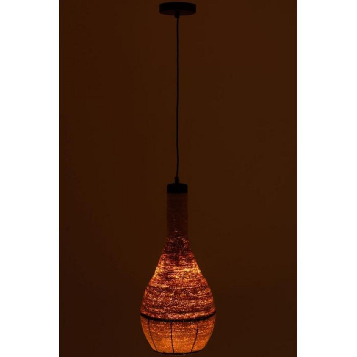 Paris Prix Lampe Suspension en Jonc  Poire  56cm Naturel