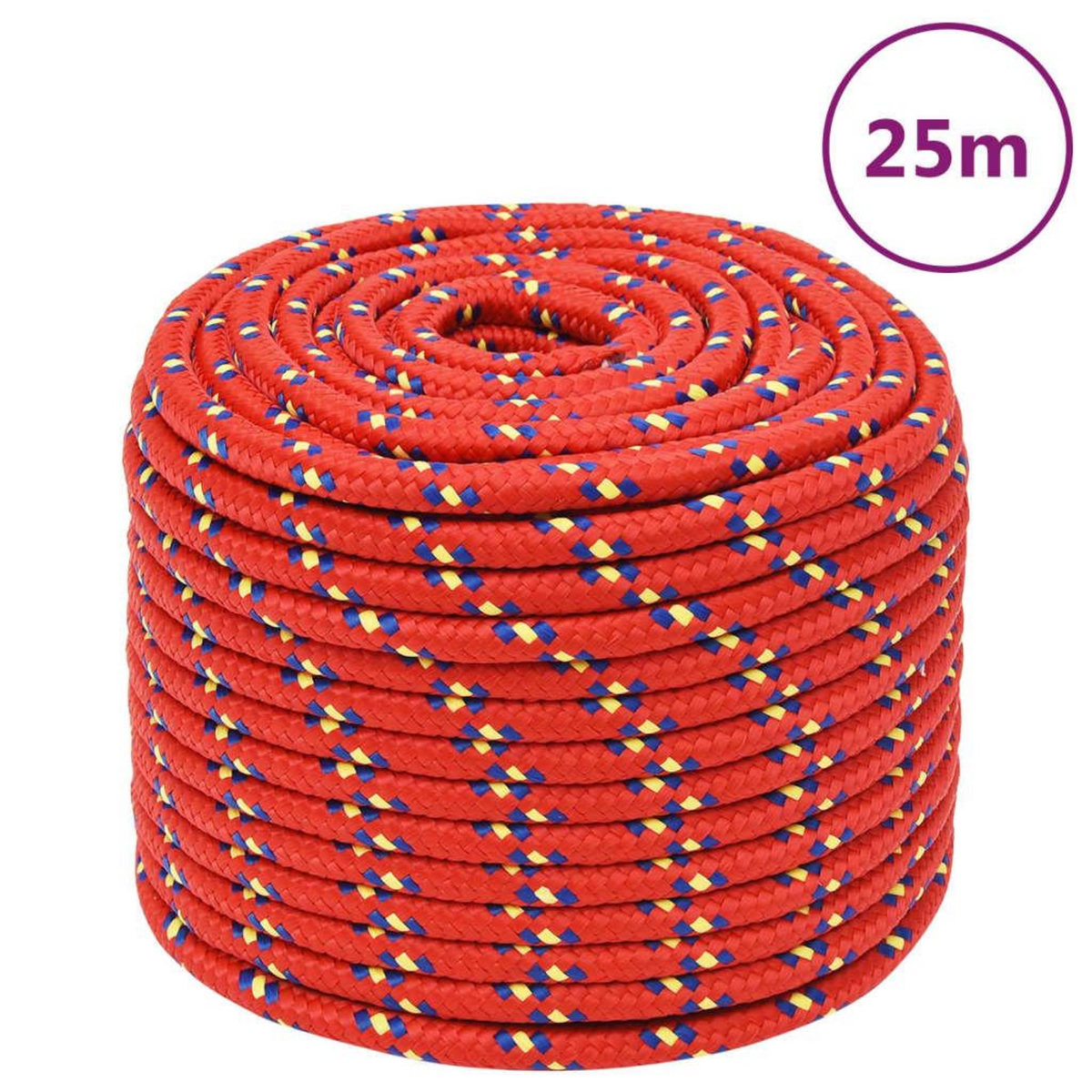 VIDAXL Corde de bateau Rouge 14 mm 25 m Polypropylene