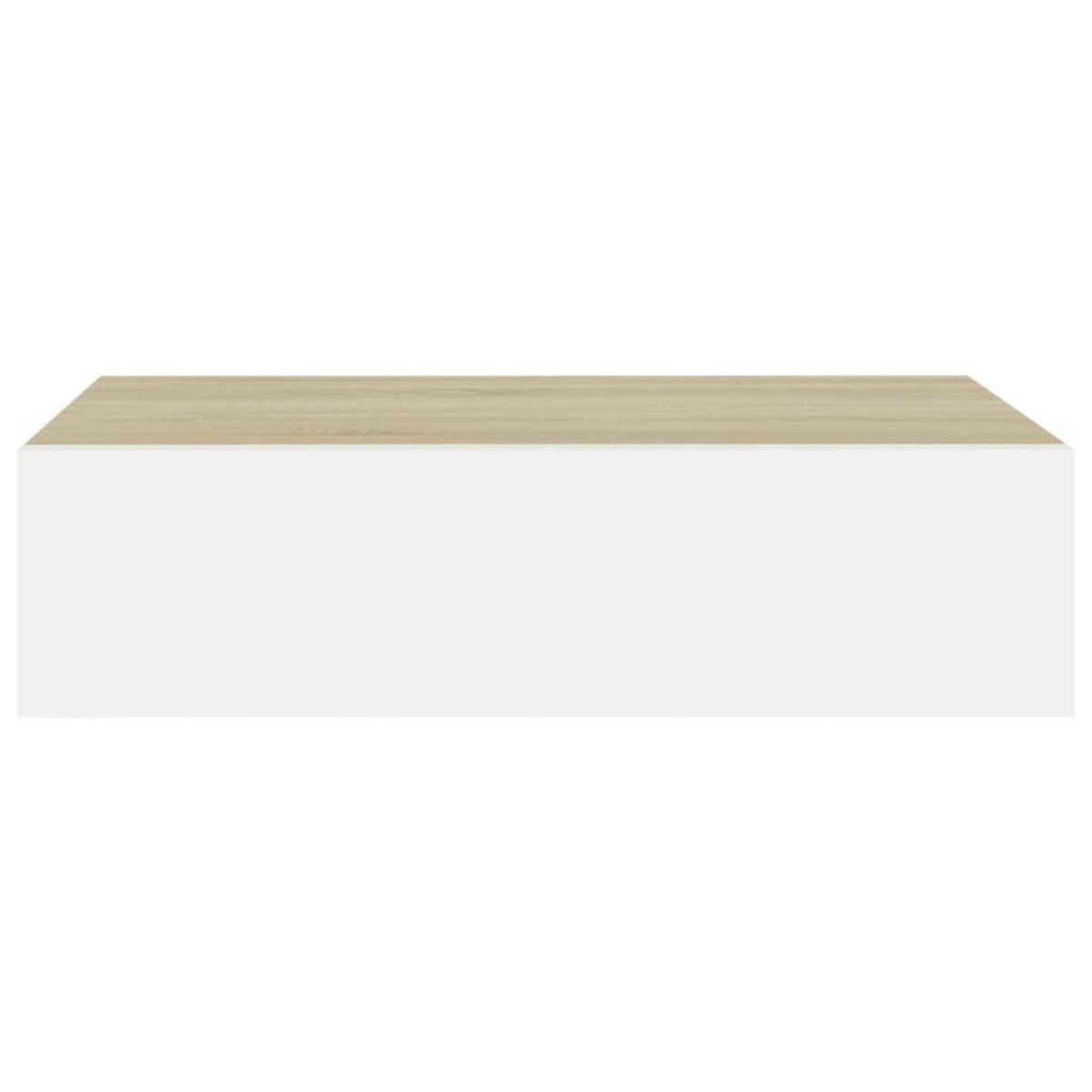 VIDAXL Etageres a tiroir murales 2 pcs Chene et blanc 40x23,5x10cm MDF