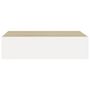 Voir la diapositive 5 : VIDAXL Etageres a tiroir murales 2 pcs Chene et blanc 40x23,5x10cm MDF