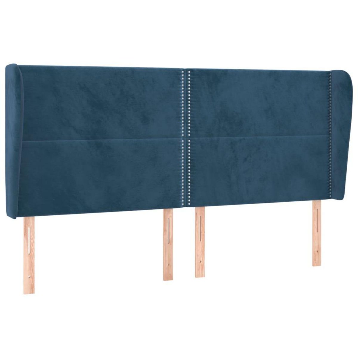 VIDAXL Tete de lit avec oreilles Bleu fonce 203x23x118/128 cm Velours