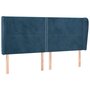 Voir la diapositive 2 : VIDAXL Tete de lit avec oreilles Bleu fonce 203x23x118/128 cm Velours