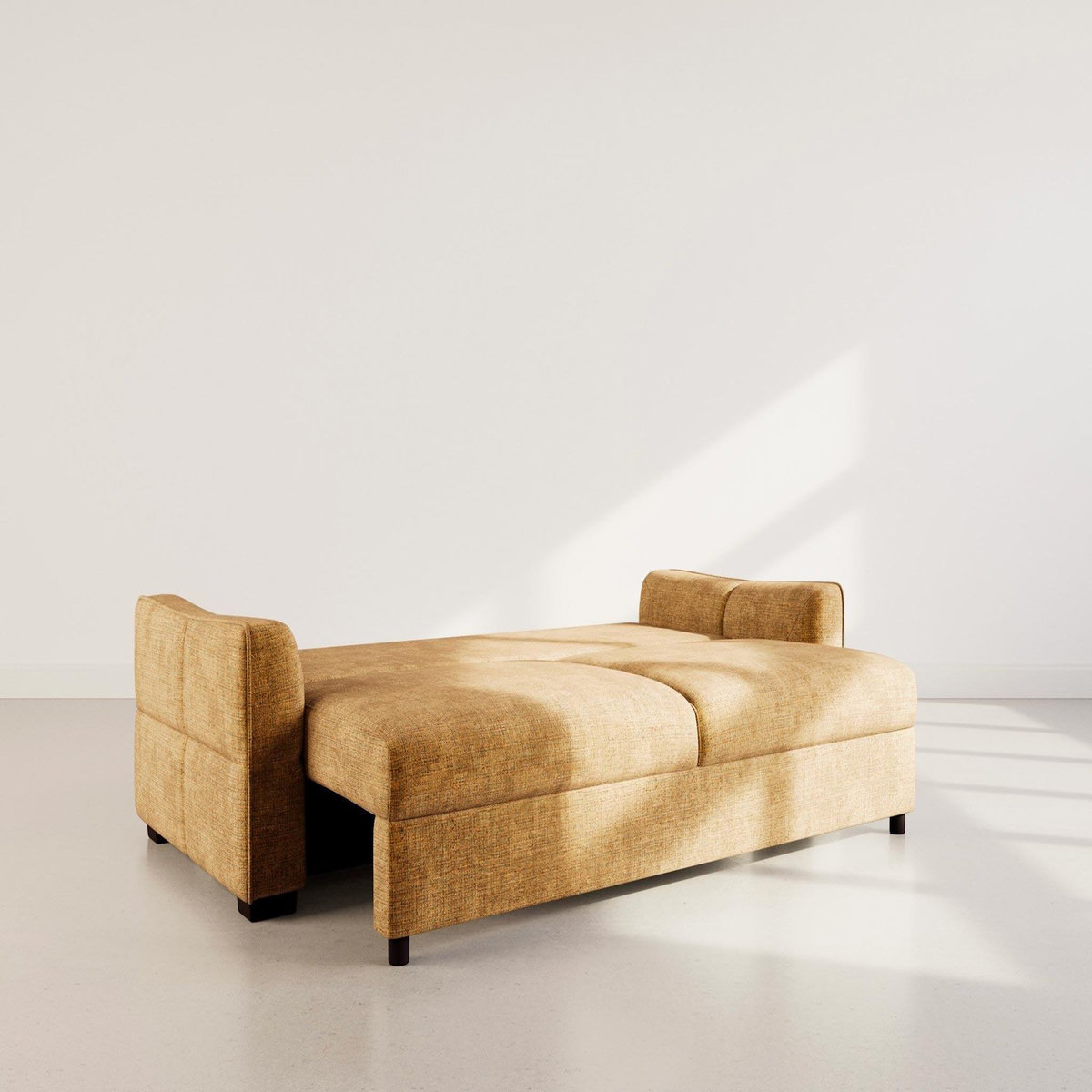 BEST MOBILIER Anatole - canapé droit 3 places convertible avec coffre en velours texturé