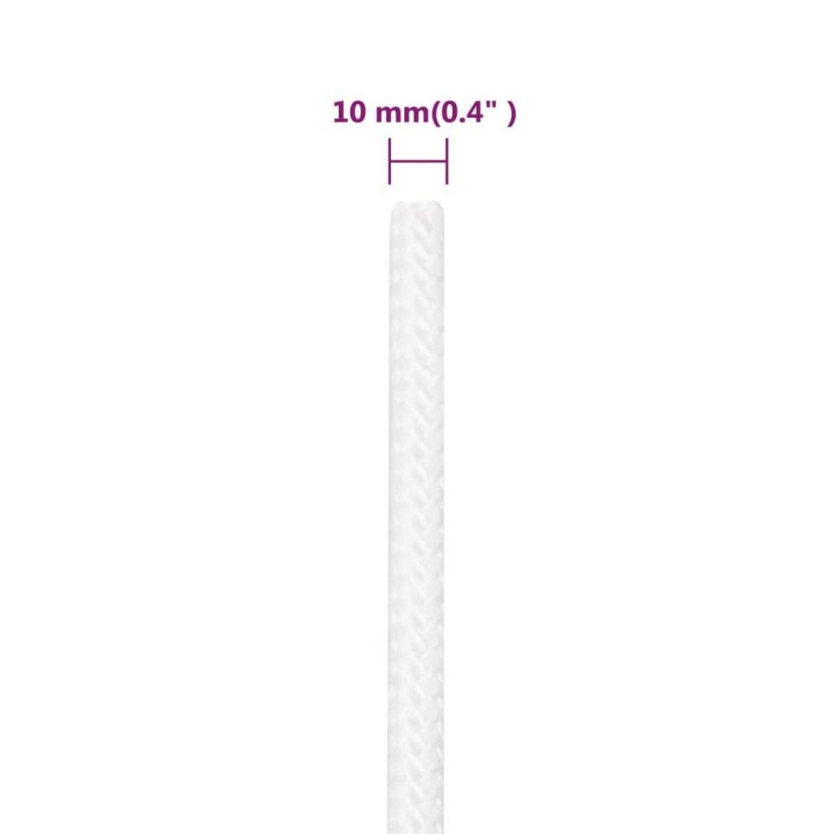 VIDAXL Corde de bateau Blanc complet 10 mm 250 m Polypropylene