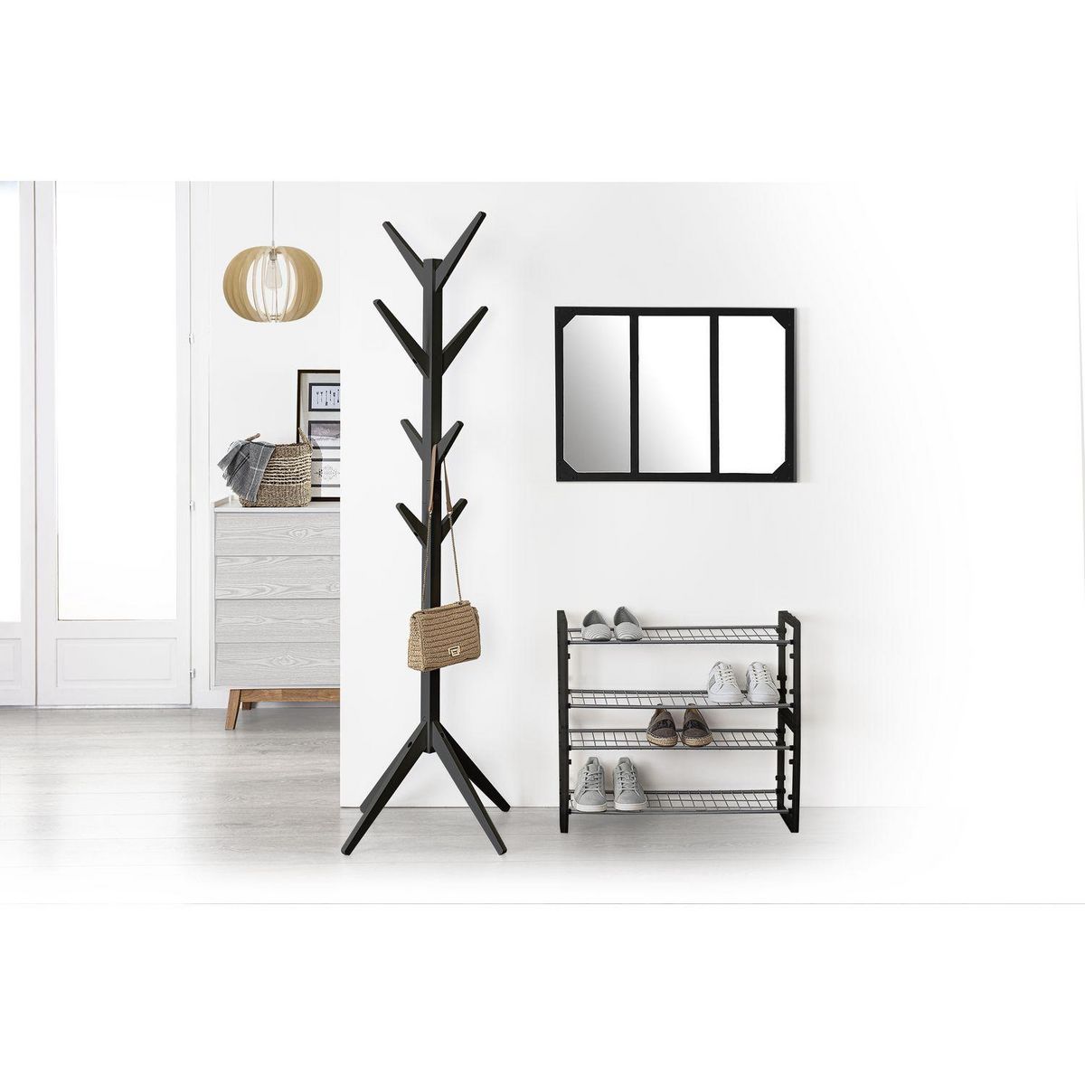 FIVE Porte Manteau en MDF avec 8 tiges