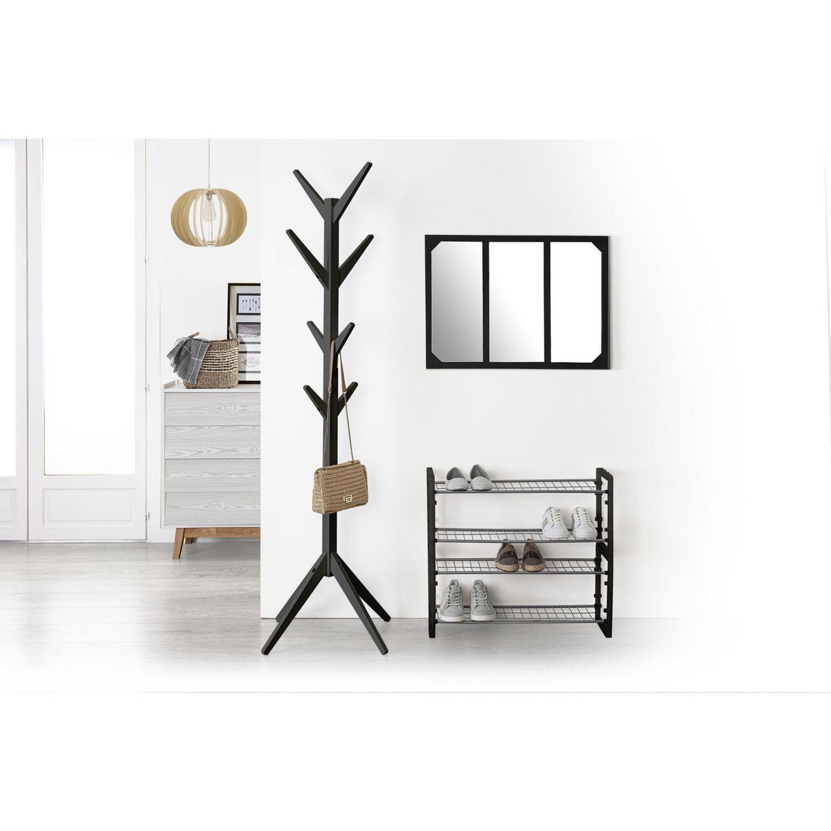 FIVE Porte Manteau en MDF avec 8 tiges