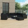Voir la diapositive 1 : VIDAXL Salon de jardin 8 pcs avec coussins resine tressee noir