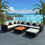 Voir la diapositive 1 : VIDAXL Salon de jardin 8 pcs avec coussins resine tressee noir
