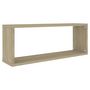 Voir la diapositive 4 : VIDAXL Etageres murales cube 4 pcs Chene sonoma Bois d'ingenierie