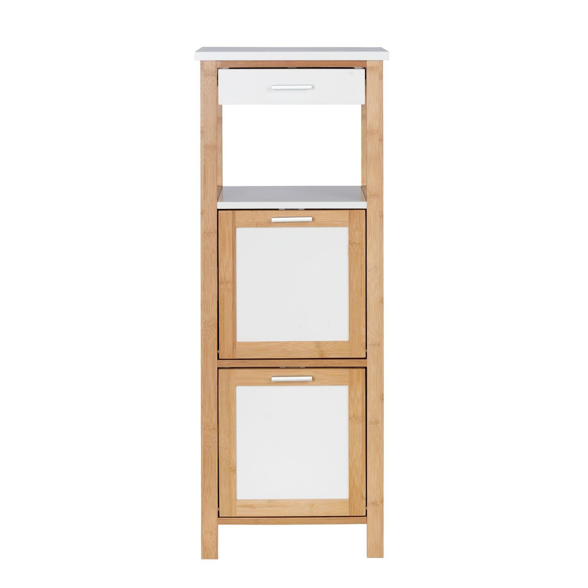 Voir la diapositive 5 : Wenko Etagère de salle de bain scandinave finja - l. 34 x h. 89 cm - blanc