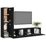 Voir la diapositive 3 : VIDAXL Ensemble de meubles TV 4 pcs Noir Bois d'ingenierie