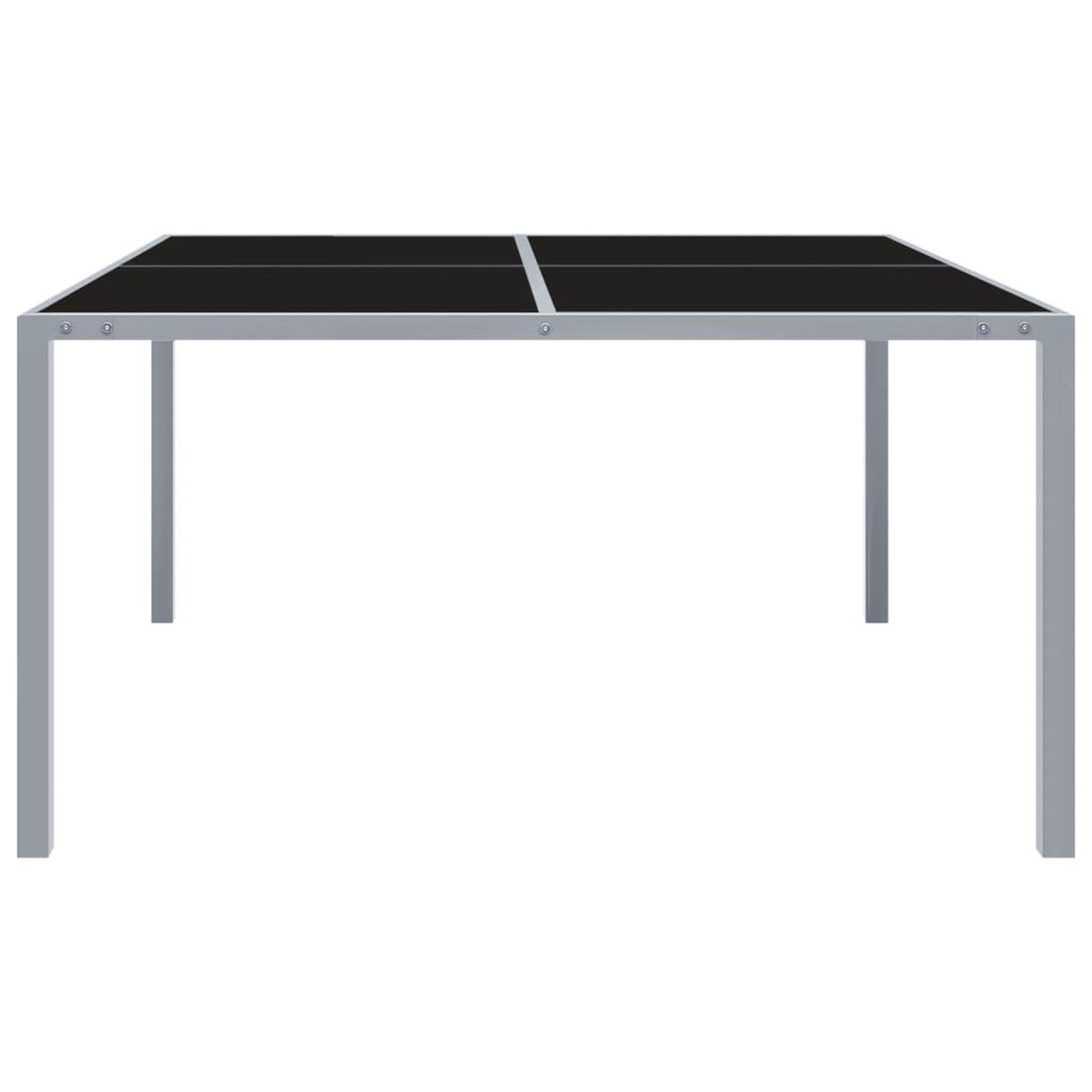 Voir la diapositive 2 : VIDAXL Table de jardin 130x130x72 cm gris acier et verre