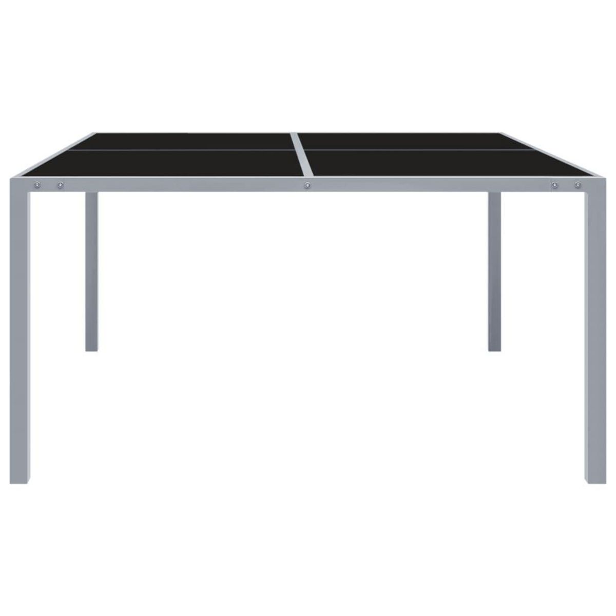 VIDAXL Table de jardin 130x130x72 cm Gris Acier et verre