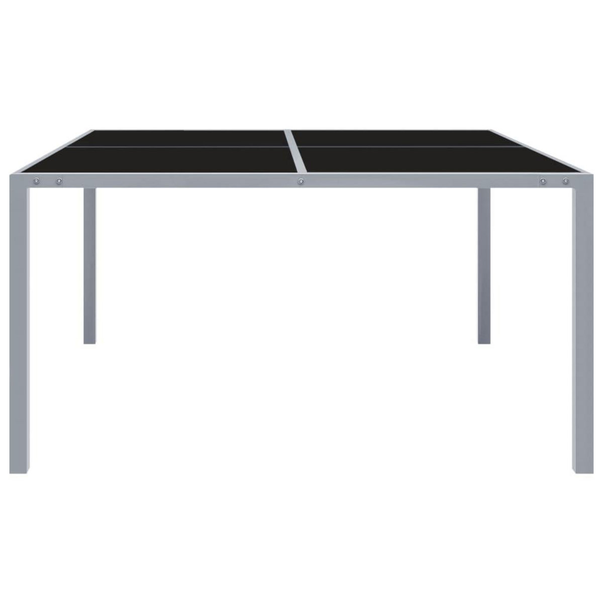 VIDAXL Table de jardin 130x130x72 cm Gris Acier et verre