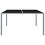 Voir la diapositive 2 : VIDAXL Table de jardin 130x130x72 cm Gris Acier et verre